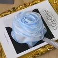Blue and white gradient rose bath sponge made of fine mesh net for rich foam - Ribbon Style / Metallic Blue