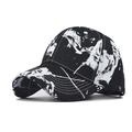 Detail of a baseball cap with black and white graffiti print and skull elements - Adjustable / Tie-dye Black & White
