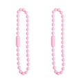 Vista dettagliata di due catenine a sfere in ferro rosa per accessori di gioielli fai da te - 24 Mm Di Diametro Circa 12 Cm Di Lunghezza 10 Strisce/confezione / Fucsia