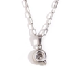 Silver letter Q bubble pendant necklace with minimalist paperclip link chain design - Silver-Q