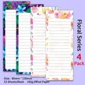Floral A5 planner set with four 90x230mm notebooks on 160g premium paper - Floral Series (4 Pack)