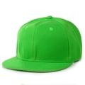 Cappellino da baseball verde vivace con visiera piatta in twill di cotone e occhielli - Regolabile / Verde Fluorescente