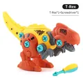 Jouet Tyrannosaurus Rex à assembler soi-même avec pièces orange et tournevis en plastique - Tyrannosaure (Sac OPP)