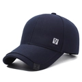 Navy blue men's baseball cap with NYNJA embroidery and cotton twill texture - Navy Blue