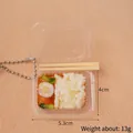 Miniature stir-fry beef lunch box keychain with realistic rice and vegetable details - Vegetables and Egg