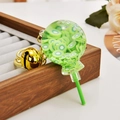 Lollipop acrylic liquid keychain with kiwi slices and golden bell bag pendant - Fruit Lollipop [Green Kiwi]