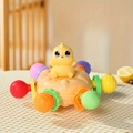 Baby sensory pull toy with colorful silicone strings and yellow chick decoration - Dinosaur Ball - Yellow
