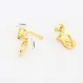 U-shaped screw-on clip-on earring converter in 18K gold plated finish 15.4x17.8mm - Type 9 Bullet Triangle Clip Converter 18K Gold