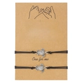 Silver turtle charm bracelets with black braided cords on a sentimental message card - Sea Turtle(ZJ13931)