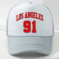 Gorra trucker de moda Los Angeles 91 con malla transpirable y visera curva de béisbol - Talla única / Gris