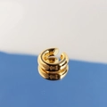 Orecchino a clip dorato a forma di C con design geometrico spesso e finitura lucida - Oro