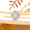 Boucles d'oreilles en zircon rose avec acier au titane argenté et fermoir à vis - Style Fleur à Vis / Rose Clair (simple)