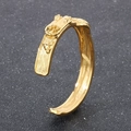 Adjustable golden dragon-shaped open bangle featuring detailed scales and mythical head - Gold
