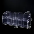 Two-tier clear acrylic display stand with 12 slots for pens or makeup storage - Extended Double Layer Style