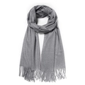 Écharpe grise minimaliste style cachemire avec franges, châle d'hiver chaud pour femme - 70*200cm / Gris clair