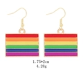 Detail view of rainbow flag earrings with size 1.75x2cm and weight 4.28g specs - Rainbow Flag