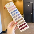 10-piece colorful minimalist hair clip set with pearl accents and geometric designs - Rose Purple Mixed 10-Piece Set