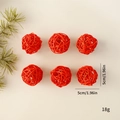 Set of 6 red woven rattan balls 5cm for Christmas tree decor and DIY craft ornaments - Rattan Ball 5cm / Red