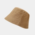 Close-up of khaki cotton bucket hat showing detailed twill fabric and stitching texture - Khaki