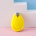Yellow droplet baby nail clipper in shell style with protective plastic shell - Yellow