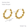 Gedrehte 33mm Creolen aus 18k vergoldetem Edelstahl mit funkelnden Kristallsteinen - Gold