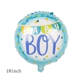 Blue 18 inch round baby boy foil balloon with printed flags and dots for party - 18 Inch Baby Boy Blue Round