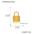 18k gold plated stainless steel lock pendant charm measuring 12.8mm by 7.7mm - Lock Shape Charm (D29) / Gold