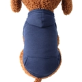 Dunkelblauer Kapuzenpullover aus weichem Fleece für kleine Hunde und Katzen - M / Kapuzenpullover mit Tasche / Marineblau