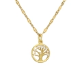 Collana dorata con pendente albero della vita e zirconi bianchi su una catena sottile - Albero della Vita Traforato / Oro