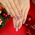 JP2684-Nude Pink White French Snowflake