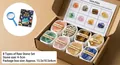 8-piece natural raw crystal stone set with magnifying glass and guide in a kraft box - Raw Stone Gift Box Set
