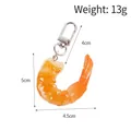 Realistische PVC garnaal sleutelhanger, 5cm garnaal model voor display, weegt 13g - Gesmoord Garnalenvlees - Met Gesp