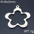 Silver hollow flower stainless steel pendant charm 26x24mm for DIY jewelry making - Steel Color 26x24mm (KLJ6502-Z)