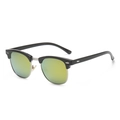 Klassische Halbrahmen-Sonnenbrille mit grün-gelben Verlaufsgläsern und silbernen Details - Glänzend Schwarz Silber Rahmen Gold Verspiegelt Polarisiert C11