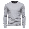 Detail of grey crewneck cotton t-shirt collar and brand label on a 3D mannequin - Light Gray