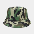 Detail of camouflage bucket hat showing multi-row stitching on the durable canvas brim - Yellow Green Jungle Camo (M-3#)
