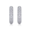 Glinsterende S925 sterling zilveren oorringen met heldere moissanite pavé-zetting - 74 Moissaniet Stenen