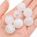 Translucent white acrylic round large hole beads for DIY jewelry making and necklaces - White Round Bead (5pcs/pack) / 20mm