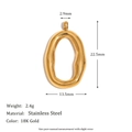 Irregular oval pendant in 18K gold-plated stainless steel with 22.5mm height dimensions - Oval Button Pendant - Gold