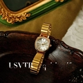Orologio vintage da donna in oro con quadrante bianco e cinturino a catena in metallo - Colore Oro Bianco