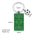 Metal soccer keychain with football field pendant and ball charm, 18g sports souvenir - Football Field Style (X-958)