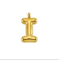 Detailed view of a golden 3D bubble letter I pendant with a polished metallic finish - I-Gold / Letters (without Chain)