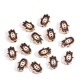 Golden Hamsa hand beads with black enamel evil eye detail and horizontal drill holes - Hamsa Hand / Black