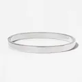 Bracciale rigido minimalista in acciaio inossidabile argento con finitura a specchio - Stile Cerniera Piatta (PAS1044) / Larghezza 6mm / Argento