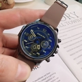 Quartz men's watch with dark blue dial, brown silicone strap and 3846-2 model detail - Brown