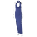 Robe dos nu bleue sexy avec fente haute et coupe ajustée pour look de soirée chic - Bleu foncé