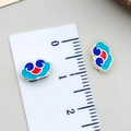 Perles nuages de bon augure en émail cloisonné bleu et rouge pour bijoux DIY - Grand (22434)
