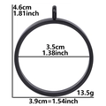 Black round stainless steel locket frame variant with specific size and weight dimensions - Inner Diameter 35mm - Cavity Thickness 3.5mm / Black