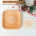 Fondantform aus Acryl Frohe Weihnachten mit Holzsockel für festliche Tortendekoration - Weihnachten Stil F
