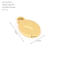 Polished 18K gold plated stainless steel oval pendant with embossed letter Y charm - Letter Y(ZA2254G-Y) / Pendant Only / Gold